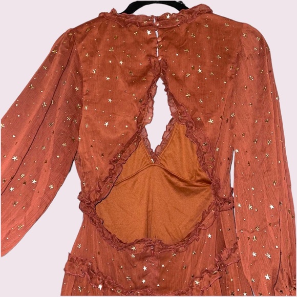Wish Upon A Star Dress - Rust - Picture 12 of 13